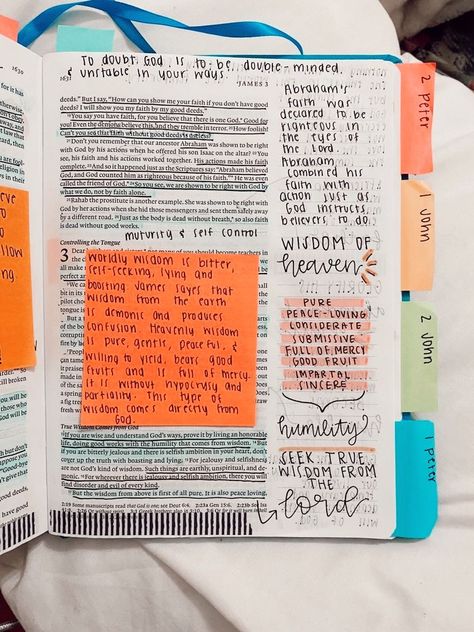 James 2 Bible Journaling, James Bible Journaling, Aesthetic Bibles, Bible Annotations, Journal Bible Quotes, Bible Studying, Bible Journaling For Beginners, Bible Journaling Ideas Drawings, Bible Doodling