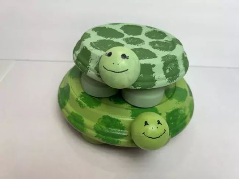 Terra Cotta Turtles | Hometalk Bowling Ball Art, Outside Paint, Turtle Crafts, Terra Cotta Pots, Painted Clay Pots, Flower Pot Crafts, Rock And Pebbles, Outdoor Crafts, Crafts For Seniors