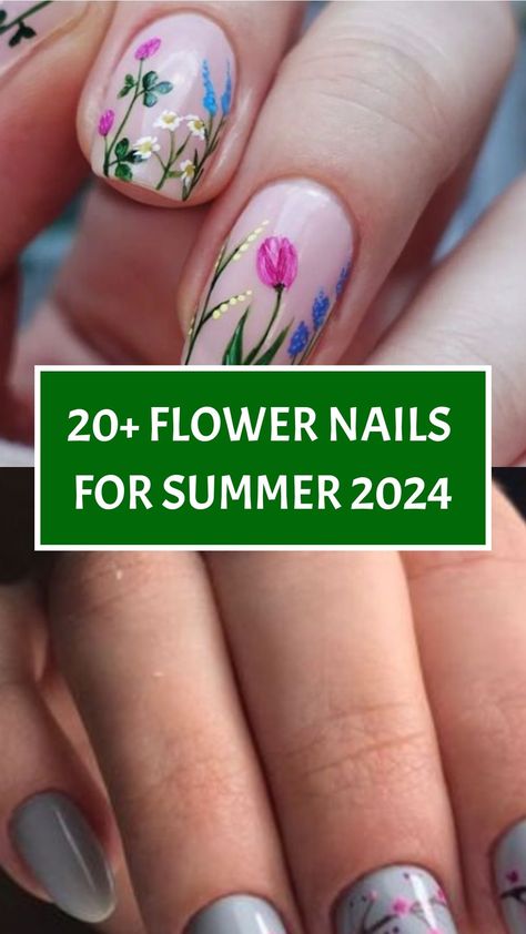 Summer nails 2024 May Nails Ideas 2024 Flowers, Summer Flower Nails 2024, Spring Nails 2024 Trends Flowers, Spring Floral Nails 2024, Spring Nails 2024 Butterfly, Chic Nail Designs, Negative Space Nail Art, Velvet Nails, Bright Summer Nails