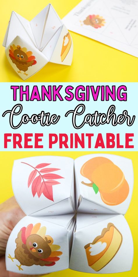 Cutie Catcher, Thanksgiving Cootie Catcher, Easy Diy Thanksgiving, Free Printable Thanksgiving, Cootie Catcher, Thanksgiving Activity, Printable Thanksgiving, Daisy Girl Scouts, Diy Thanksgiving