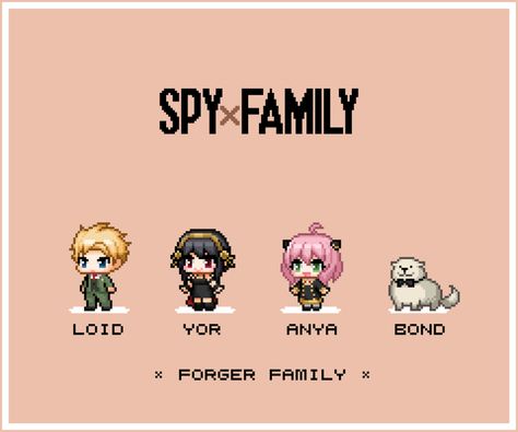 Spy X Family Cross Stitch, Spy Family, Spy X Family, Perler Patterns, Perler Bead Art, Fuse Beads, Perler Bead, Bead Art, Pixel Art