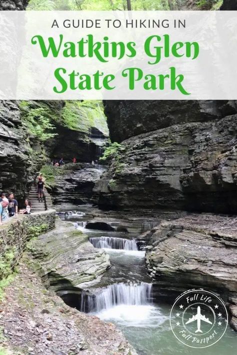 From camping to waterfalls to the incredible Gorge Trail, Watkins Glen State Park has it all. Check out this Watkins Glen hiking guide before your visit. watkins glen • new york • upstate new york • watkins glen state park • watkins glen hiking • watkins glen hiking guide • finger lakes • hiking in watkins glen Watkins Glen Ny, Watkins Glen State Park, Lake George Village, The Finger Lakes, Watkins Glen, Hiking Guide, Park Trails, Gorgeous Scenery, Finger Lakes