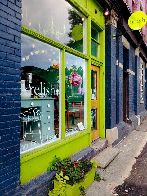 Shop front Storefront Makeover, Colorful Storefronts, Interior Paint Ideas, Storefront Design, Shop Fronts, Shop Front Design, Shop Front, Store Front, Retail Space