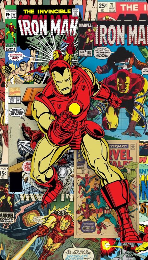 Iron Man Comic Cover, Marvel Retro, Comic Wallpaper, Castlevania Wallpaper, Marvel Comics Vintage, Invincible Comic, Iron Man Comic, Iron Man Wallpaper, Iron Man Art