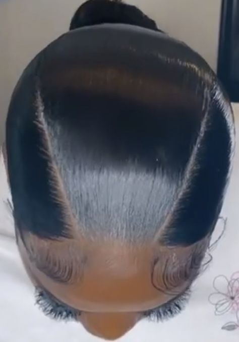 Three Part Slick Back, Slick Buns, Bundles Hairstyles, Slick Backs, Slick Hair, 4a Hair, Sleek Ponytail Hairstyles, Black Hair Roblox, Box Braids Hairstyles For Black Women