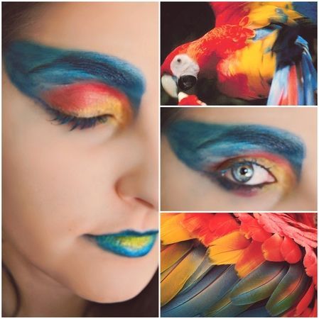 Iago Costume, Maquillaje Halloween Infantil, Parrot Makeup, Pirate Makeup, Aladdin Jr, Bird Makeup, Parrot Costume, Fantasy Make-up, Aladdin Costume