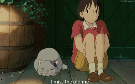 I miss the old me. Laurence Anyways, Whisper Of The Heart, Fresh Movie, Movie Lines, Ghibli Movies, Cartoon Quotes, Movie Wallpapers, 90s Anime, Anime Screenshots