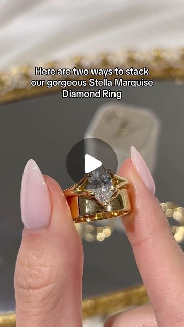 Valerie Madison Fine Jewelry on Instagram: "The Marquise Diamond Engagement Ring stack of your dreams!💍✨ We paired our stunning Stella Marquise Diamond Engagement Ring with our Rift Band and Celestial Diamond Nova Band. Comment below which wedding band is your favorite! All wedding bands are available at ValerieMadison.com and in-store at our Seattle storefront. Looking for your dream engagement ring or wedding band? Contact us at hello@valeriemadison.com or send us a DM. We are open from Wednesday to Saturday where you can shop in-person at our Seattle storefront. Book an appointment from the link in our bio. • • • #reels #reelsvideo #seattlejewelry #seattleengagement #seattleproposal #marquisediamondring #weddingbandstacks #weddingbands #diamondengagementring #vintageinspiredengagemen Wedding Band With Marquise Engagement, Round Solitaire Engagement Ring Stack, Marquise Wedding Stack, Marquise Ring Stack, Wedding Stacks, Engagement Ring Stack, Dream Engagement Ring, Marquise Diamond Engagement Ring, Stacked Wedding Bands