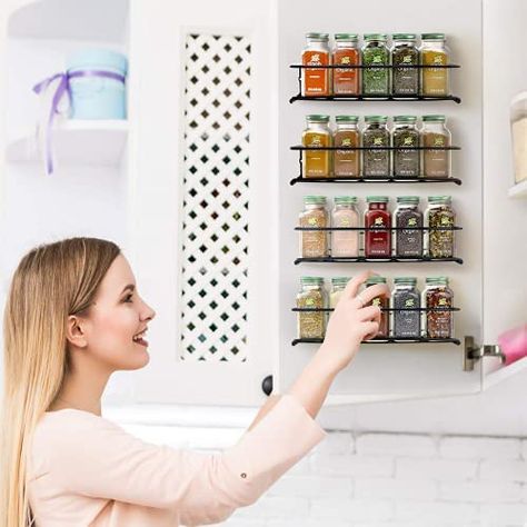 Spice Rack Cupboard, Door Mounted Spice Rack, Door Spice Rack, Seasoning Organizer, Wall Spice Rack, Hanging Spice Rack, Cabinet Spice Rack, Spice Jar Storage, Wall Mounted Spice Rack