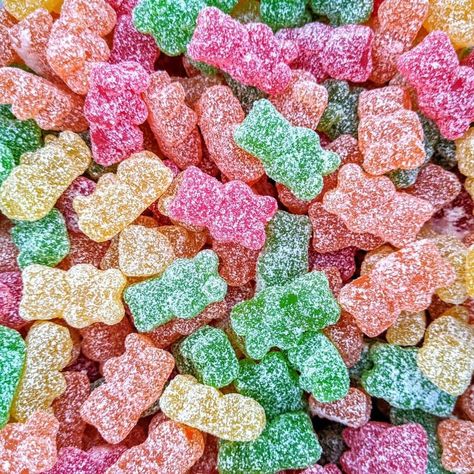 Sour Gummy Bears, Fun Sleepover Games, Sleepover Games, Pick And Mix, Genetically Modified, Vegan Sweets, Citric Acid, Gummy Bears, Corn Starch