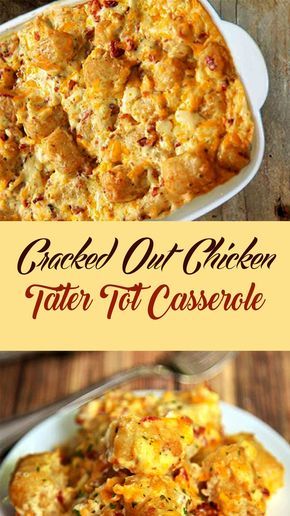 Cracked Out Chicken, Frozen Tater Tots, Tater Tot Casserole Recipe, Chicken Tater Tot Casserole, Cracked Out, Can Chicken Recipes, Tater Tot Casserole Recipes, Tot Casserole, Tater Tot Casserole