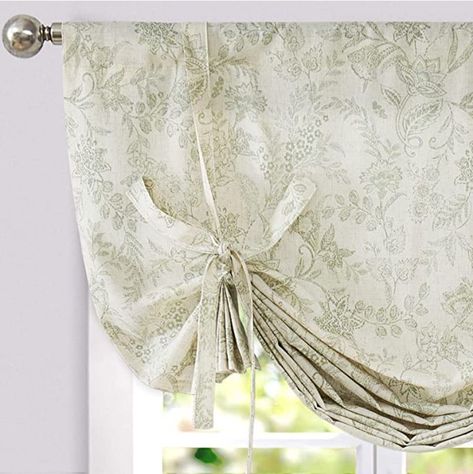 Linen Window Treatments, Valances For Living Room, Tie Up Valance, Linen Valances, Tie Up Shades, Living Room Farmhouse, Balloon Shades, Farmhouse Valance Window Treatments Bed Bath & Beyond, Small Window Curtains