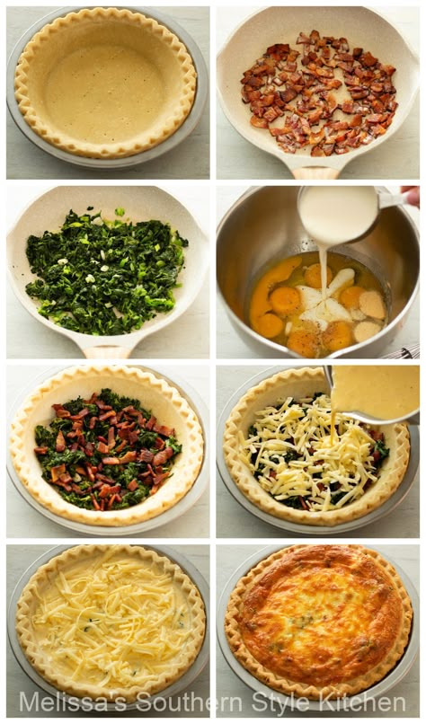 This easy Bacon Spinach Quiche recipe is ideal for weekend brunches and special holiday gatherings #quicherecipes #spinachquiche #baconquiche #baconspinachquiche #brunchrecipes #baconrecipes #easyquicherecipes Bacon Quiche Recipe, Bacon Spinach Quiche, Bacon And Cheese Quiche, Holiday Brunch Recipes, Spinach Quiche Recipes, Ricotta Spinach, Mushroom Quiche, Homemade Ricotta, Easy Quiche