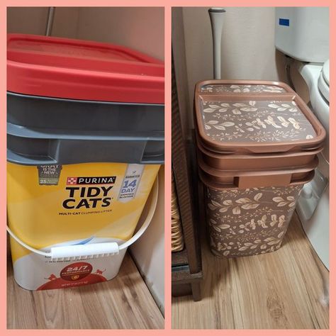 Tidy Cat Litter, Painted Trash Cans, Repurposed Materials Art, Home Craft Decor, Krylon Spray Paint, Reuse Recycle Repurpose, Tidy Cats, Painted Vinyl, Craft Desk