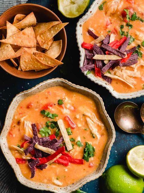 Copycat Chicken Tortilla Soup, Max And Ermas, Cheesy Chicken Tortilla Soup, Best Chicken Tortilla Soup, Chicken Tortilla Soup Crock Pot, Creamy Chicken Tortilla Soup, Chicken Tortillas Soups Recipe, Tortilla Soup Recipe, Leftover Rotisserie Chicken