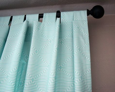 Make This: Tab Top Curtains Tutorial Curtain Tutorial, Tab Top Curtains, Tab Curtains, No Sew Curtains, The Curtains, Custom Drapes, Sewing Stitches, Top Sewing Pattern, Rod Pocket Curtains