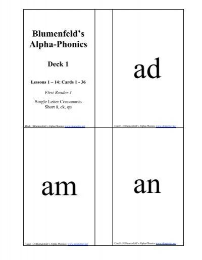 Blumenfeld's Alpha-Phonics - the DonPotter.net Website Alpha Phonics, Single Letter, Phonics