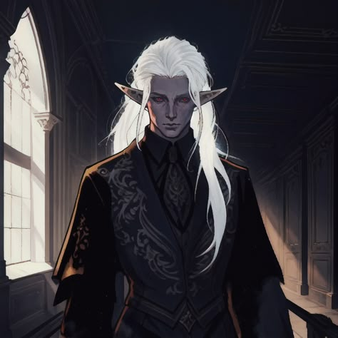 Drow Barbarian, Drow Male Art, Drow Paladin, Drow Aesthetic, Drow Dnd, Drow Male, D D Character Ideas, Elves Fantasy, Old King