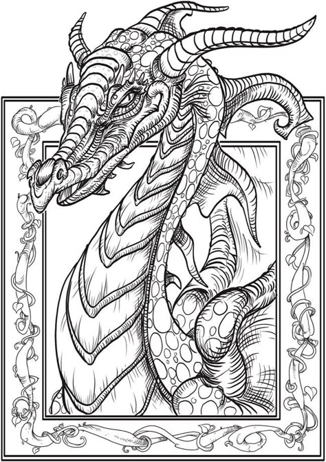 http://www.doverpublications.com/zb/samples/812693/sample7a.html Dover Coloring Pages, Dragon Coloring Pages, Dragon Coloring, Adult Colouring Printables, Dragon Coloring Page, Mandalas Drawing, Free Adult Coloring Pages, Printable Adult Coloring Pages, Coloring For Adults