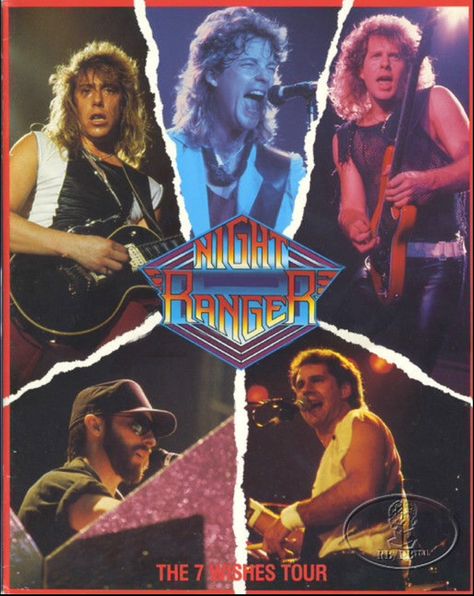 NIGHT RANGER PARK WEST AMPHITHEATER JULY 18, 1985 Steve Gaines, Night Ranger, Book Program, 80's Music, Rock Videos, Wayback Machine, Southern Rock, 80s Music, Band Posters