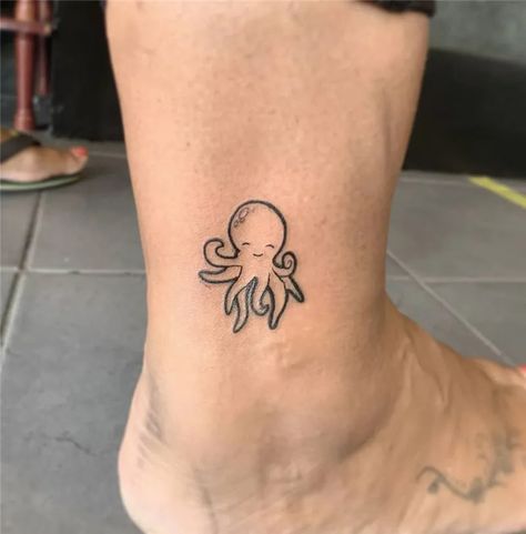 Octopus Small Tattoo, Octopuses Tattoo, Octopus Fine Line Tattoo, Baby Octopus Tattoo, Mini Octopus Tattoo, Simple Octopus Tattoo, Octopus Tattoos For Women, Octopus Tattoos For Men, Cute Octopus Tattoo