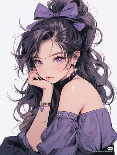 Female Nurse Character Art, Long Hair Anime Girlies, Anime Character Girly, Anime Girlies Drawing, Purple Anime Pfp, Anime Purple Hair, Photo Manga, Anime Fashion, Japon Illustration