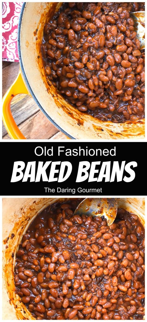 Old Fashioned Baked Beans Homemade Baked Beans Recipe, Baked Beans From Scratch, Best Baked Beans, Bbq Baked Beans, Homemade Baked Beans, Navy Beans, Baked Bean Recipes, Dried Thyme, Best Bbq