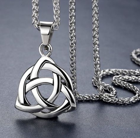 Cross Pendant Necklace Men, Triquetra Necklace, Celtic Knot Pendant, Mens Necklace Pendant, Lucky Jewelry, Celtic Pendant, Pendant Necklace Simple, Large Necklace, Chain Pattern