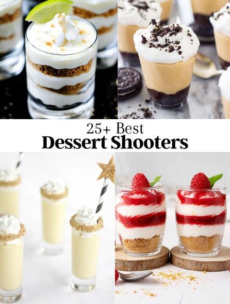 Dessert Shooter Recipes, Mini Desserts Shooters Recipes, Shooter Desserts, Mini Dessert Shooters, Shooters Recipes, Cake Shooters, Dessert Shooters Recipes, Shot Glass Desserts, Shooter Recipes