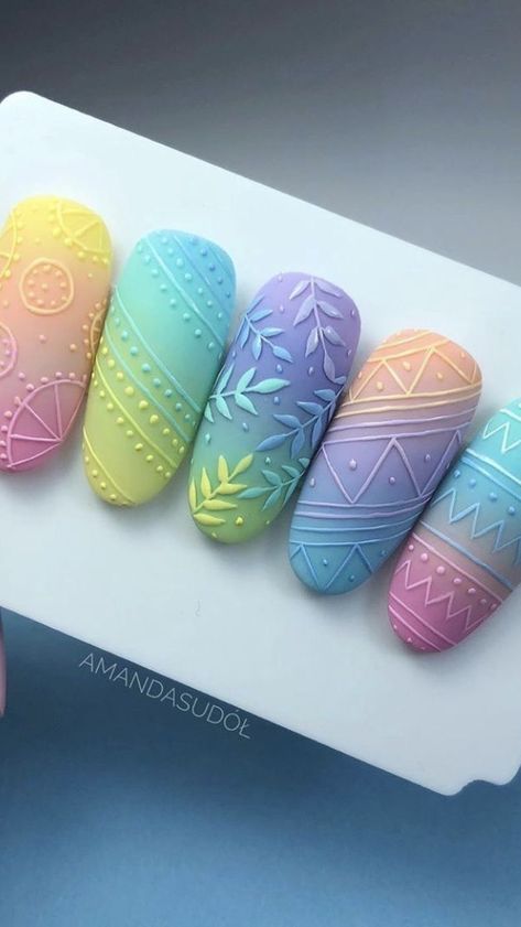 Feet Nail Design, Easter Nail Designs, Easter Nail Art, Sweater Nails, Nail Art Designs Diy, Nail Art Designs Videos, Spring Nail Art, Easter Nails, Gradient Nails