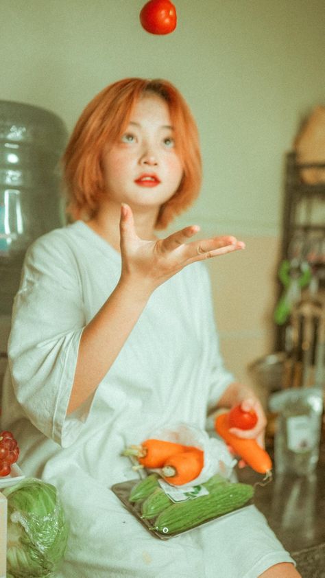 Hand Over Mouth Pose, Candy Drawing, Orange Hair, Anime Poses Reference, Character Aesthetic, Drawing Poses, Drawing Reference Poses, Anime Poses, Character Outfits