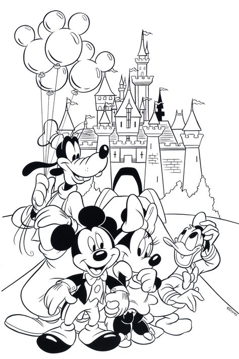 #Free Disney Coloring Page! #Printable Free Disney Coloring Pages, Mickey Coloring Pages, Disney Coloring Sheets, Minnie Mouse Coloring Pages, Castle Coloring Page, Disney Princess Colors, Mickey Mouse Coloring Pages, Disney Printables, Mouse Drawing