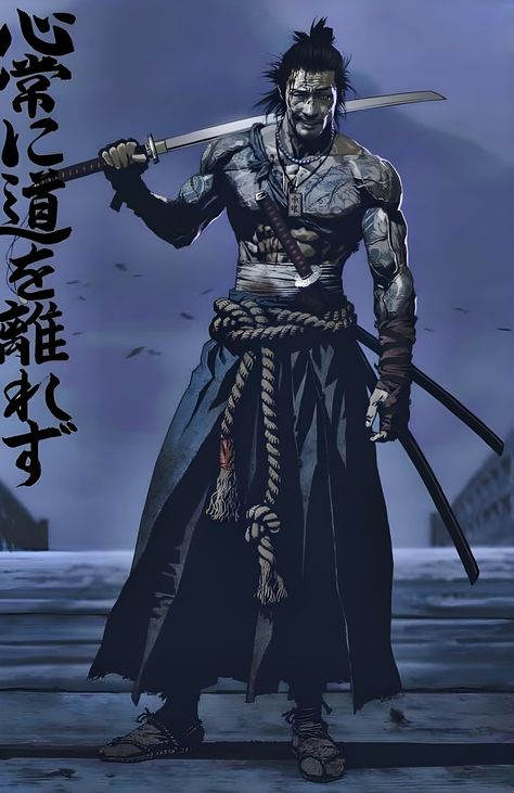 Ninja Samurai Art, Ronin Art Samurai, Great Swordsman, Cyberpunk Samurai Character Art, Modern Samurai Concept, Vampire Samurai, Samurai Concept Art, Asian Superhero, Ninja Pose