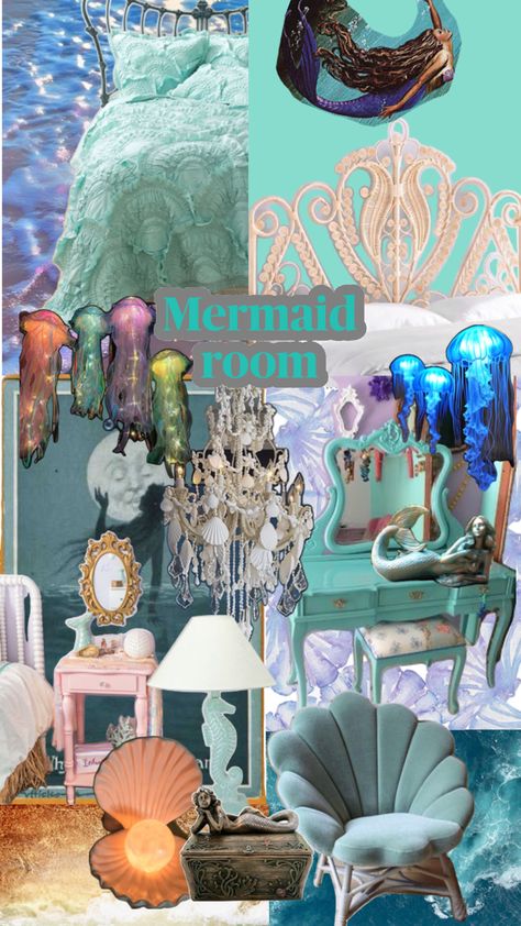 Mermaid Interior Design, Mermaid Room Decor, Mermaid Bedroom, Mermaid Room, Princess Decorations, Learn Arabic Alphabet, Learn Arabic, Mermaid Inspired, Themed Room