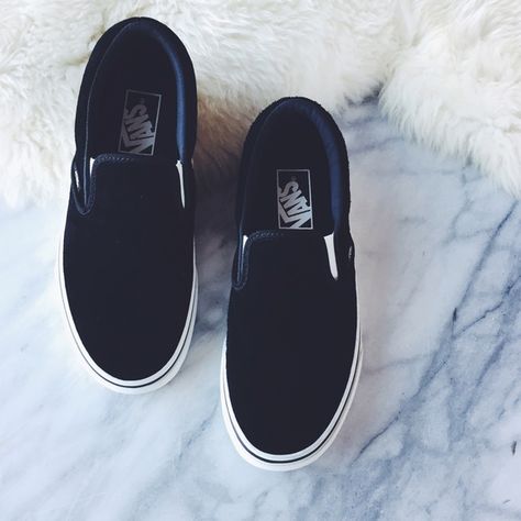 Vans Black Suede Slip Ons •Black pig suede Vans slip ons. Pre-treated with Scotchguard. •Women’s size 6.5. •New in box (no lid). •NO TRADES/PAYPAL/MERC/VINTED/NONSENSE. Vans Shoes Sneakers How To Wear Vans Slip Ons, Flowers Shoes, Vans Slip Ons, Suede Vans, How To Wear Vans, Black Pig, Autumn Shoes Women, Tenis Vans, Adidas Shoes Women