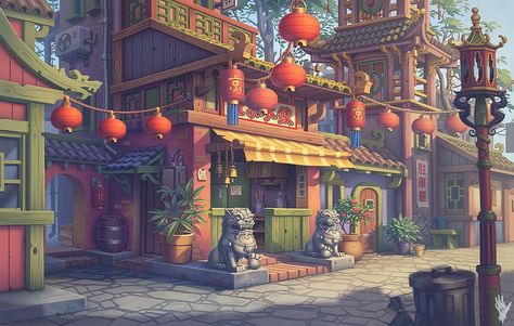 Animated City, Cocoppa Wallpaper, Scenery Background, Chinese Landscape, Fantasy City, Environment Design, Environment Concept Art, Environmental Art, Art Challenge