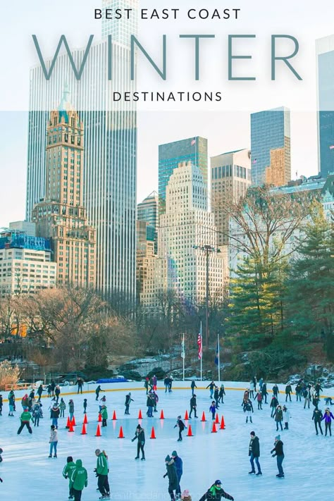 Best East Coast Winter Vacations | 13 Towns And Cities To Visit This Winter East Coast Winter, East Coast Vacation, Winter Vacations, East Coast Travel, East Coast Road Trip, Winter Weekend, Pocono Mountains, Road Trip With Kids, Cities To Visit