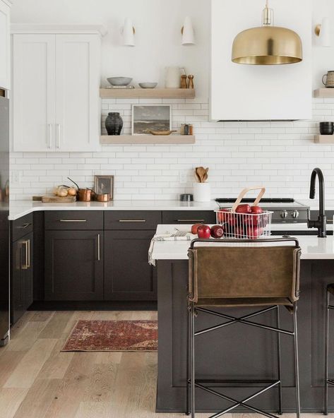 Dark Bottom Cabinets, Kitchen Cabinets Dark Bottom Light Top, James May Homes, Oakstone Homes, Scandinavian Interior Kitchen, High Ceiling Living Room, James May, Small Kitchen Layouts, Bottom Light