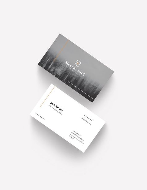 Commercial Real Estate Business Card Template Property Business Card, Business Card Real Estate, Real Estate Business Cards Ideas, Real Estate Business Card Design, Business Cards Template, Real Estate Business Card, Business Card Design Minimal, Business Card Stand, Dubai Real Estate