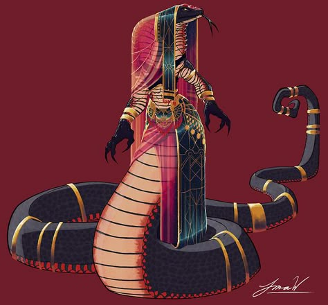 Snake Folk Dnd, Naga Fantasy Art, Yuan Ti Abomination, Yuan-ti Pureblood Female, Naga Oc, Yuan Ti, Back At It Again, Dnd Monsters, Dungeons And Dragons Characters