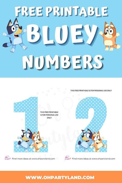 Learn numbers with Bluey!  Free printable flashcards for preschoolers.  Fun, engaging, & educational. #bluey #flashcards #preschool #printables #earlylearning #kidsactivities #homeschooling #montessori #numberflashcards #freeprintables Printable Bluey Characters, Chattermax Printable, Bluey Toppers Printable, Free Bluey Birthday Printables, Bluey Party Favors Free Printables, Bluey Birthday Party Printables Free, Bluey Templates, Bluey Diy Party Decor, Bluey Party Printable Free