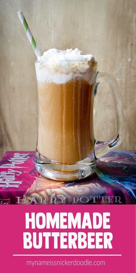 Homemade Butterbeer  |  Recipe  |  Copycat  |  Frozen  |  Harry Potter mynameissnickerdoodle.com Homemade Butter Beer, Butter Beer Recipe, Snickerdoodle Recipes, Homemade Butterbeer, Recipe Copycat, Butterbeer Recipe, Butter Beer, Beer Recipe, Halloween Foods