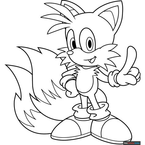 Free Miles Tails Prower from Sonic the Hedgehog Coloring Page for Kids Tails Coloring Pages, Hedgehog Coloring Page, Sonic The Hedgehog Coloring, Character Coloring Pages, Miles Tails Prower, Hedgehog Colors, Sonic And Tails, Online Coloring Pages, Drawing Tutorial Easy