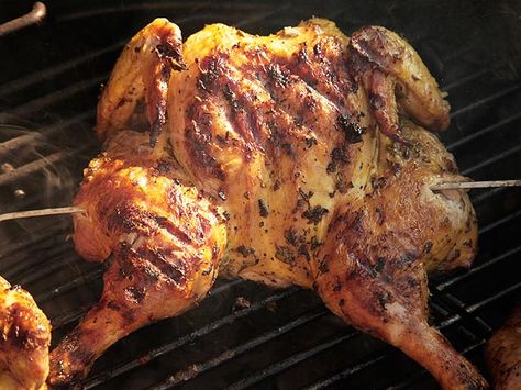 Grilled Cornish Hens, Charcoal Chicken, Grilled Whole Chicken, Butterflied Chicken, Whole Roasted Chicken, Food Lab, Stuffed Whole Chicken, Serious Eats, Canned Chicken