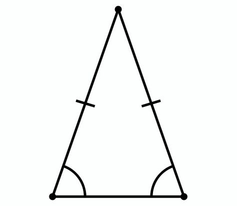 Isosceles Triangle has at least 2 of its sides equal in length. The angles opposite the equal sides in an isosceles triangle have equal measure. The word is of Greek origin, coming from isos, meaning equal, and  skelos, meaning leg. Isosceles Triangle, Math Review, Wardrobe Rack, Geometry, Siding, Home Decor, Home Décor