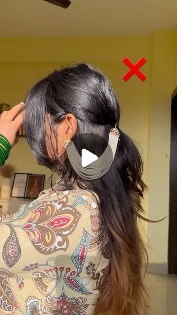 Sheetalpanika on Instagram: "Correct way to wear (Hair-Chain)✨ . . . . . . . . . . . . . . . . Hairstyle, wedding hairstyle, party hairstyle, hairstyle idea , trending song  . . . . . . . . . . . . . #hair #hairideas #hairstyle #hairfashion #hair#hairstyletutorial #hairtransformation #haircareroutine #longhair #indianhair #bridesmaidshairstyle #fypage #aesthetic #trendingreels #explorepage #reels #viralvideos #trendingsongs #reelitfeelit #fyp" Hairstyle With Saree Party Wear, Punjabi Look Hairstyle, Parandi Hairstyles Punjabi, Parandi Hairstyle, Simple Hairstyle For Saree, Hairstyle Party, Party Hairstyle, Saree Hairstyles, Hairstyle Wedding