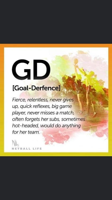 GD - Netball Goal Shooter Netball Quotes, Netball Quotes Wallpaper, Netball Motivation Quotes, Netball Themed Party, Netball Gd Tips, Netball Personalities, Goal Defence Netball, Aesthetic Netball Wallpaper, How To Get Better At Netball