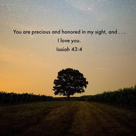 You Are Precious And Honored In My Sight, Isaiah 43 4, You Are Precious, And I Love You, Isaiah 43, Quotes Prayer, Faith Christian, In Christ Alone, Jesus Bible