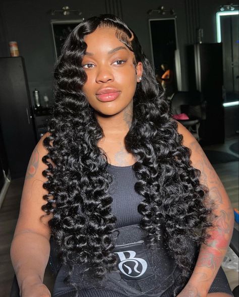 Side Part Wand Curls Wig, Side Part Wand Curls, Side Part Curls, Side Part With Curls, Bang Ideas, Hairstyles For Seniors, Exotic Hairstyles, Lace Fronts, Frontal Wig Hairstyles