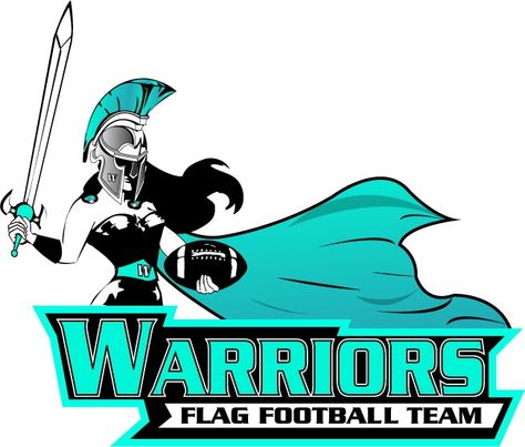 Warriors Flag Football Team - LIFFF Girls Flag Football, Logo Football Team, Warriors Football, Football Team Names, Logo Football, Football Team Logos, Sports Logos, Flag Football, Team Names